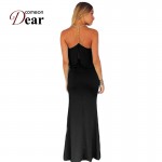 RB80115 Womens sexy dresses party night club dress black blue sleeveless elegant maxi  dress women 2017 new vestido de festa