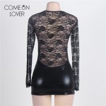 RE7393 Comeonlover Lowest Price Sexy Mini dress Clubwear Women Fashion Leather Dresses Good Quality Club Plus Size Dress