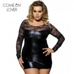 RE7393 Comeonlover Lowest Price Sexy Mini dress Clubwear Women Fashion Leather Dresses Good Quality Club Plus Size Dress