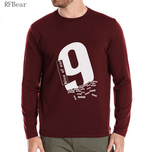 RFBEAR brand cotton t shirt New 2016 Autumn and winter man T-shirt fashion long sleeved high quality casual o-neck Printing nine