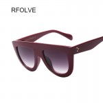 RFOLVE Latest Fashion Sunglasses Women Flat Top Style Brand Design Vintage Sun glasses Female Rivet Shades Shades  R8009