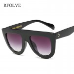 RFOLVE Latest Fashion Sunglasses Women Flat Top Style Brand Design Vintage Sun glasses Female Rivet Shades Shades  R8009