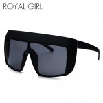 ROYAL GIRL Oversize Acetate Sunglasses Women flat top Square Sun glasses Retro Glasses ss109