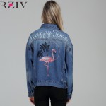 RZIV 2017 spring female jean jacket casual double pocket decorated denim jacket clothing embroidery women jacket coat 