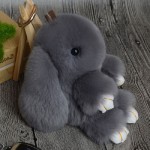 Rabbit Keychain Cute Fluffy Bunny Keychain Rex Genuine Rabbit Fur Pompom Key Ring Pom Pom Toy Doll Bag Charm Car Key Holder