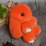 Rabbit Keychain Cute Fluffy Bunny Keychain Rex Genuine Rabbit Fur Pompom Key Ring Pom Pom Toy Doll Bag Charm Car Key Holder