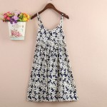 Rachelcoco New Fashion Summer O-Neck Sleeveless Print Floral Vestidos Women Mini Sexy Beach Spaghetti Strap Mori Girl Dresses