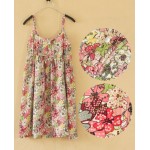 Rachelcoco New Fashion Summer O-Neck Sleeveless Print Floral Vestidos Women Mini Sexy Beach Spaghetti Strap Mori Girl Dresses