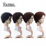 Razeal Cheap Afro Kinky Curly Perruque Short Synthetic Wig African American Short Wigs For Black Women Curl Female Wig Cosplay