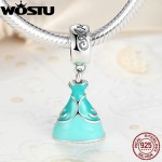 Real 925 Sterling Silver Ariel's Dress Charm Fit Original Pandora Bracelet Necklace For Women Authentic Jewelry Gift