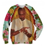 Real American Size Fashion TUPAC FLORAL 3D sublimation print Sweatshirts crewneck Plus size custom made clothing