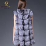 Real Fox Fur Vest Women 2017 New Updated Style Genuine Fox Fur Coat Gilet Long Jacket Winter Russian Natural Fox Fur Coats Vest