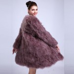 Real Fur Coat Women's coat  Ostrich Material  Female Accessories  90 CM Length Plus Size For Young Lady Trendy Spring  DS1006-1