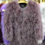 Real Fur Coat Women's coat  Ostrich Material  Female Accessories  90 CM Length Plus Size For Young Lady Trendy Spring  DS1006-1