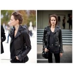 Real Genuine Leather high Fashion street brand style Women's Short Motorcycle Jacket Black basic jacket Outerwear good quality