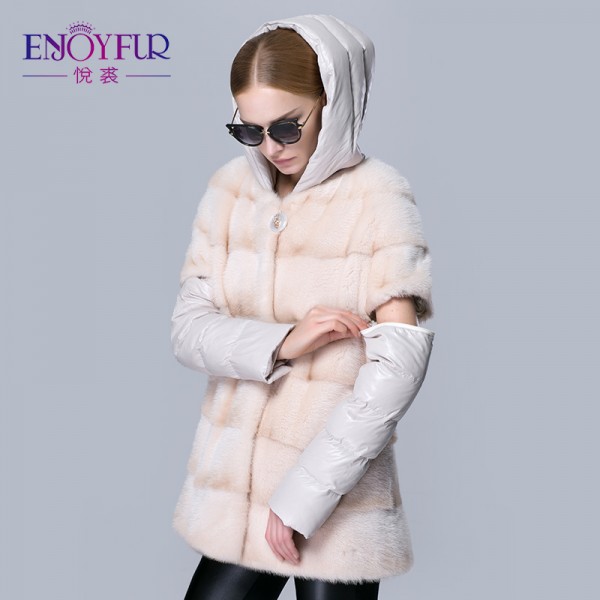 Real winter mink fur coats genuine mink fur down coats of women thick warm mink fur vest 38-48 size good quality female fur coat