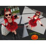 Red Dress with Tiara Tail Cat Girls Toddler Costume Halloween Cosplay Christmas Baby Children Clothing Kids Clothes for 4-10T