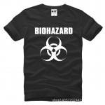 Resident Evil Biohazard Logo Printed Mens Men T Shirt Tshirt Fashion 2015 New Short Sleeve Cotton T-shirt Tee Camisetas Hombre