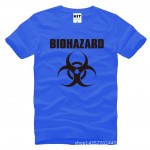 Resident Evil Biohazard Logo Printed Mens Men T Shirt Tshirt Fashion 2015 New Short Sleeve Cotton T-shirt Tee Camisetas Hombre