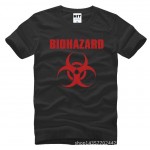 Resident Evil Biohazard Logo Printed Mens Men T Shirt Tshirt Fashion 2015 New Short Sleeve Cotton T-shirt Tee Camisetas Hombre