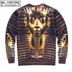 Retro stylish men/women autumn cotton round neck pullovers Egyptian pharaoh series 3D double print fashion hoodie sweatshirts