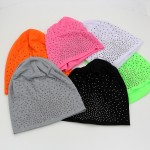 Rhinestone Beanies Women Spring Glitter Knitted Winter Cap Solid Color Skullies Slouchy Beanie Hats Bonnet Womens Cap Hat Gorro