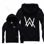 Rock Star Alan Walker Letter Printed Hoodies Autumn&Winter 2017 Hiphop Fleece Warm Zip Jackets Free Shipping