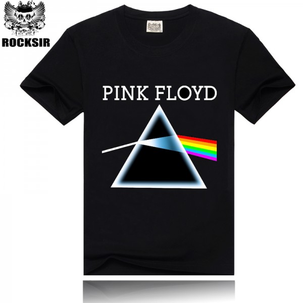 Rocksir Brand Pink Floyd Rock Band T-shirt Men Quality Cotton Tops Men`s T-shirt M-XXXL Black Short Sleeve Tee Shirts ST12