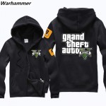 Rockstar Games Grand Theft Auto GTA5 Long Sleeve Causal Zip Up Hoodie Tops man's Jackets warm& softe hooded coats quick shipping