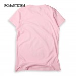 Romanticism Fashion Summer pink Lovely T shirt Women Cool Short Sleeve T-shirts for girls Cute Tops Tees