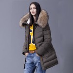 Ruiatoo Winter Jacket Womem Natural Raccoon Fur Coat 90% Down Parkas Thick Female Hooded Outwear Long Detachable Warm Outwear