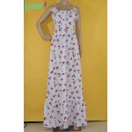 Russian famous TaoVK fashion 2016 summer women long Cherry printing white empire strapless floor length dresses