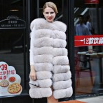 S-3XL 7styles Real Fox Fur Vest long Coat Women Fashion Genuine Full Pelt Thick Warm natural Fur Jacket Solid Girls soft outwear