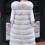 S-3XL 7styles Real Fox Fur Vest long Coat Women Fashion Genuine Full Pelt Thick Warm natural Fur Jacket Solid Girls soft outwear