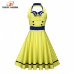 S-3XL Women Robe Pin Up Dress Retro 2017 Vintage 50s 60s Rockabilly Swing Sleeveless Summer female Dresses Elegant Tunic Vestido