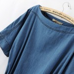 S-XXXL Summer Women Slim Jean Dress Causal Mini Straight Denim Dress Lady Half Sleeve Female Cowboys Dresses With Belt