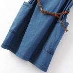 S-XXXL Summer Women Slim Jean Dress Causal Mini Straight Denim Dress Lady Half Sleeve Female Cowboys Dresses With Belt