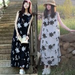 SCUWLINEN 2017 Vestidos Summer Dresses Embroidered Party Dresses Vintage Sleeveless Long Maxi Dress Beach White Linen Dresses