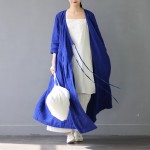 SCUWLINEN Vestidos 2017 New Spring Dresses Solid Vintage V-neck Three Quarter Long Linen Dress Women Casual Sexy Robe S303