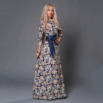 S.FLAVOR Brand Women long Dress hot sale 2017 Spring Summer Russian Style Print Dresses Long Floor-Length  Elegant vestidos