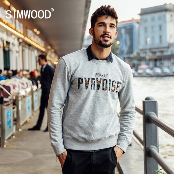 SIMWOOD 2016 new autumn winter fashion hip hop  hoodies  men  street sweatshirts  pullover WY8015