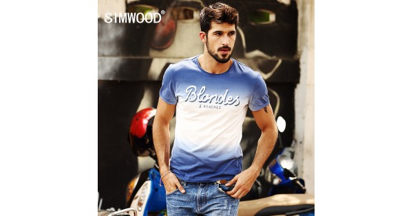 Simwood Brand New Men Clothing T Shirt Summer Short Sleeve O Neck Letter Casual Slim T Shirt 5184