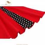 SISHION 2017 New 50s 60s Retro Vintage Dress Audrey Hepburn Sleeveless Spring Summer Patchwork Plus Size Red Women Dress VD0424