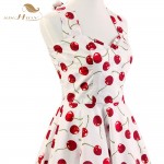 SISHION Halter Pin Up Audrey hepburn 50s 60s Vintage Dress Short Cherry Print Floral Swing Retro Rockabilly Summer Dress VD0135