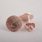 SMJEL New Brushed Round Earrings for Women  Gold Color Circle Stud Earrings S013