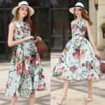 SMTHMA HIGH QUALITY New Fashion 2017 Designer Runway Dress Women's Sleeveless Noble Floral Printed Party  Dress