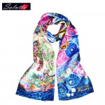 Salutto 100% Silk Scarf Women Van Gogh Painting Printing High Quality Brand Fashion Paragraph Shawl Shawls Bufanda Mujer