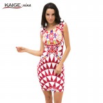 Sell Like Hot Cakes New Vestidos Summer Tropical Floral Print Sleeveless Sheath O-Neck Natural Knee-Length Dress Sexy Casual2249