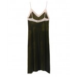 Sexy Backless Mesh V neck Sleeveless Velvet Dress 2016 New Women Retro Velour Spliced Mesh Short Base Dress Amry green