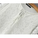 Sexy Crocheted Lace Dress Retro Women Stream V neck Party Dresses Inner Dress Tops 3 Colors